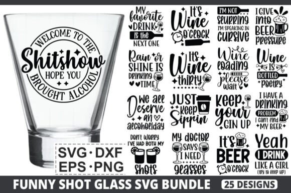 Reviewing the Funny Shot Glass SVG Bundle for Stitchers