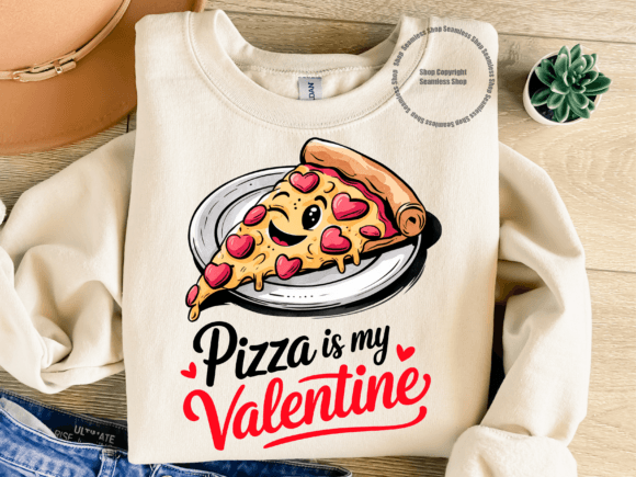 Stitching Love and Cheese: A Designer’s Take on the Valentine Pizza PNG
