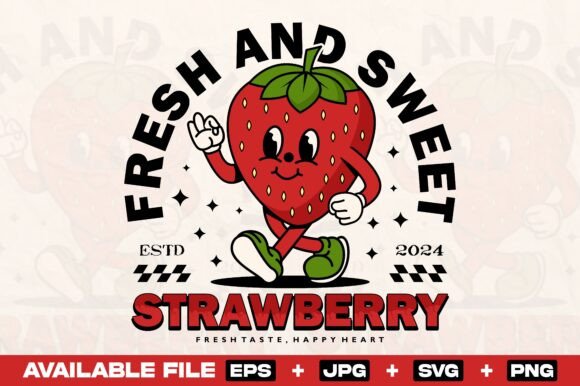 Vintage Strawberry Cartoon Print Design Review